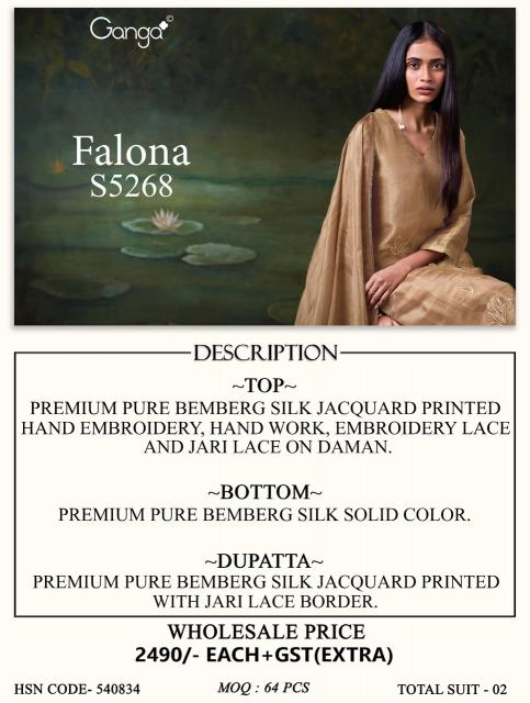 Ganga falona 5268 buy dress materials wholesale in mumbai